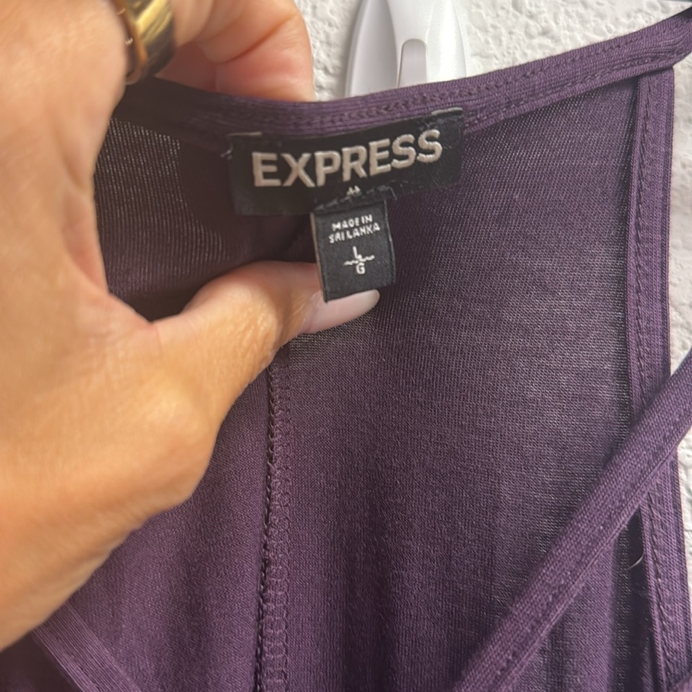 Express Plum Spaghetti Strap Dress LG - Picture 4 of 7